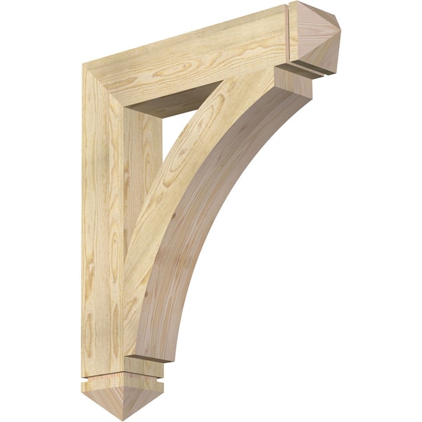 Ekena Millwork Thorton Arts & Crafts Rough Sawn Bracket, Douglas Fir, 6"W x 32"D x 38"H BKT06X32X38THR03RDF - main